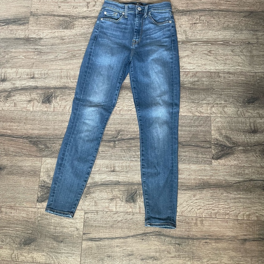7 for all Mankind slim illusion high waist ankle skinny